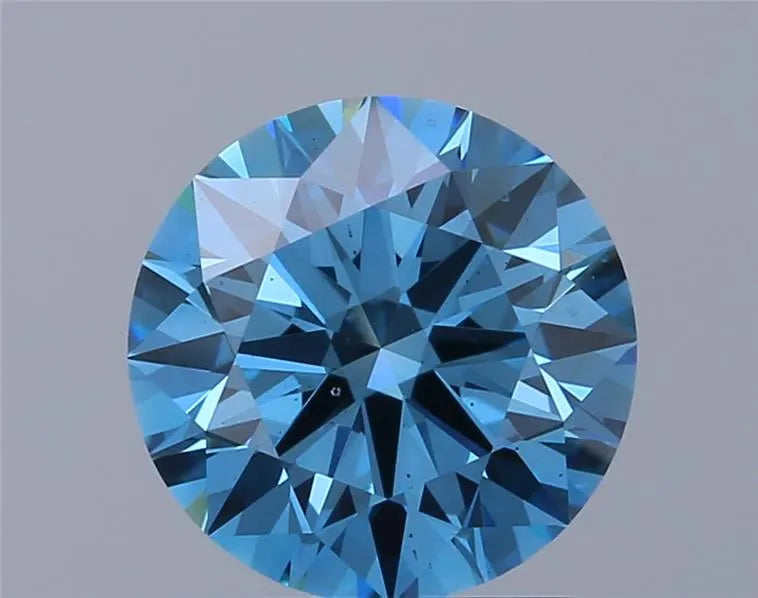 1.68ct Round Lab Grown Diamond (Colour Fancy Vivid Blue, Clarity VS1, Cut ID, IGI Certified)