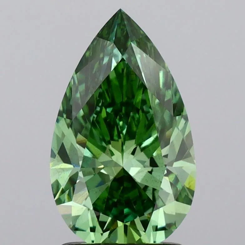 1.70ct Pear Lab Grown Diamond (Colour Fancy Vivid Green, Clarity VS2, IGI Certified)