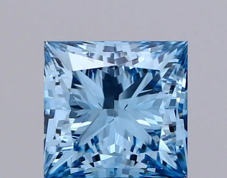 1.70ct Princess Lab Grown Diamond (Colour Fancy Vivid Blue, Clarity VS1, IGI Certified)