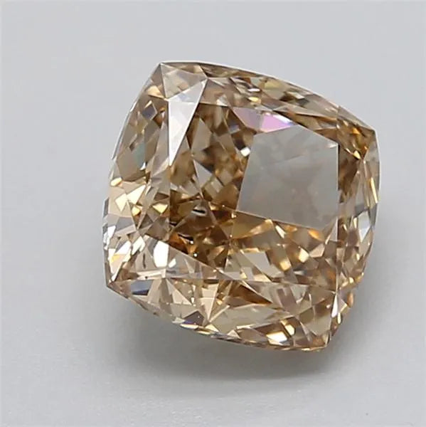 1.71ct Cushion modified Lab Grown Diamond (Colour Fancy Light Brown, Clarity VS2, IGI Certified)