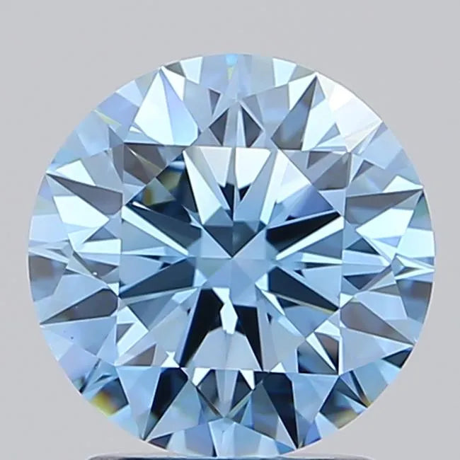 1.71ct Round Lab Grown Diamond (Colour Fancy Vivid Blue, Clarity VVS1, Cut ID, IGI Certified)