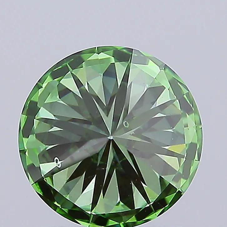 1.71ct Round Lab Grown Diamond (Colour Fancy Vivid Green, Clarity SI1, Cut EX, IGI Certified)