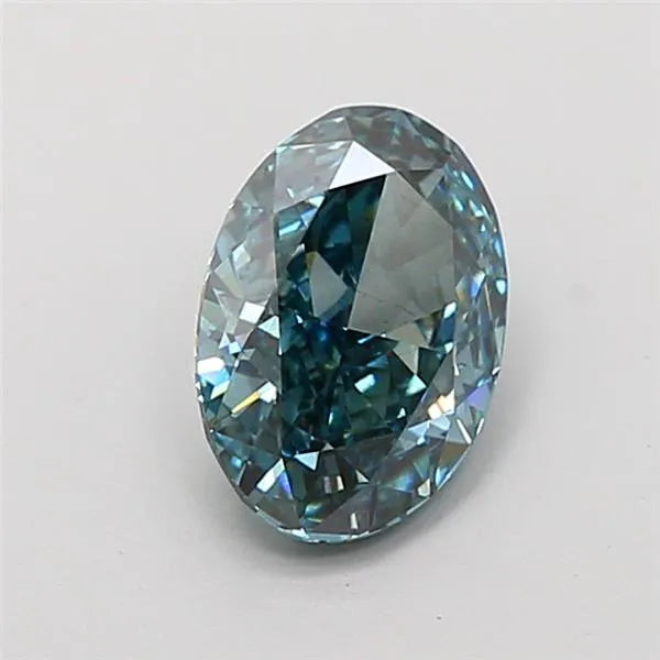 1.72ct Oval Lab Grown Diamond (Colour Fancy Vivid Blue Green, Clarity VS2, IGI Certified)