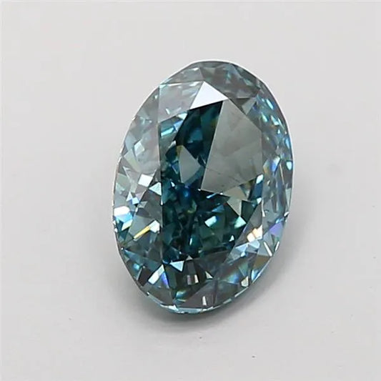 1.72ct Oval Lab Grown Diamond (Colour Fancy Vivid Blue Green, Clarity VS2, IGI Certified)