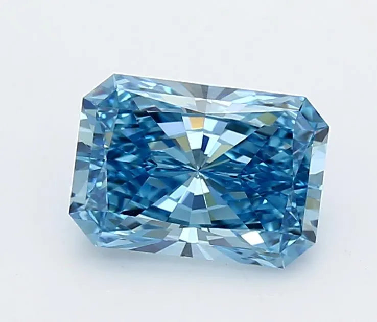 1.72ct Radiant Lab Grown Diamond (Colour Fancy Vivid Blue, Clarity VVS2, IGI Certified)