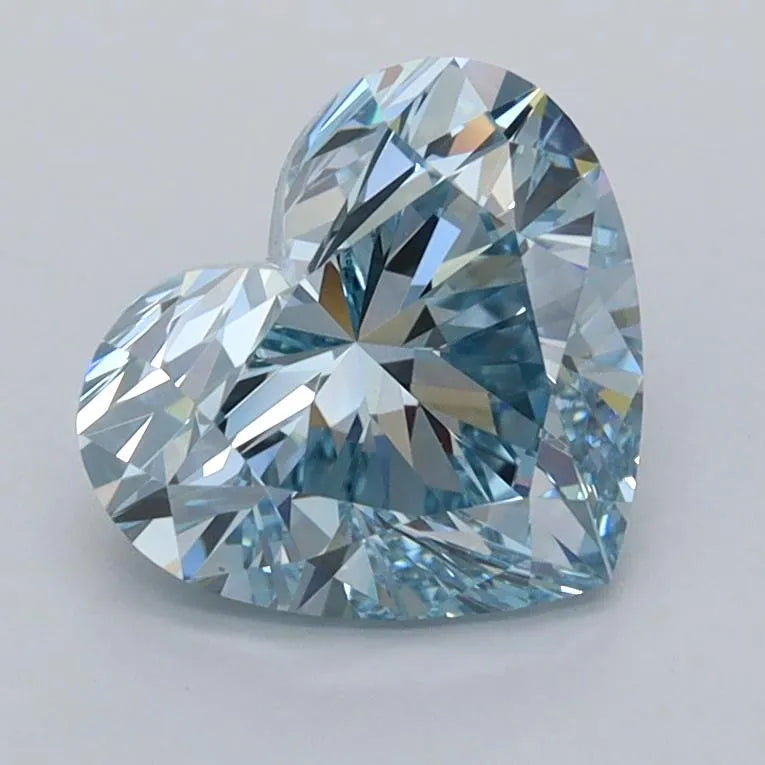 1.74ct Heart Lab Grown Diamond (Colour Fancy Vivid Blue, Clarity VVS2, IGI Certified)