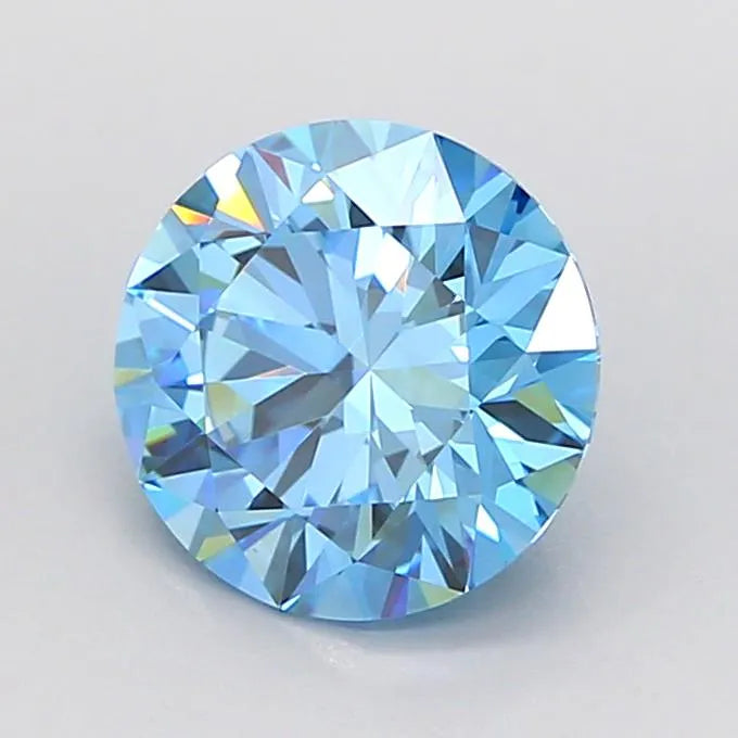 1.74ct Round Lab Grown Diamond (Colour Fancy Vivid Blue, Clarity VVS1, Cut ID, IGI Certified)