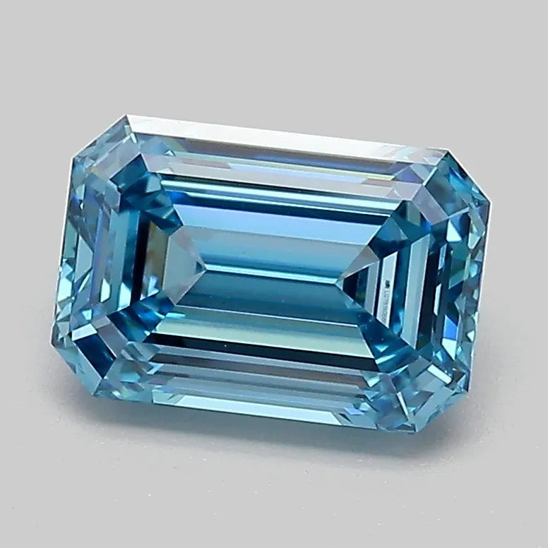 1.75ct Emerald Lab Grown Diamond (Colour Fancy Vivid Blue, Clarity VVS1, IGI Certified)