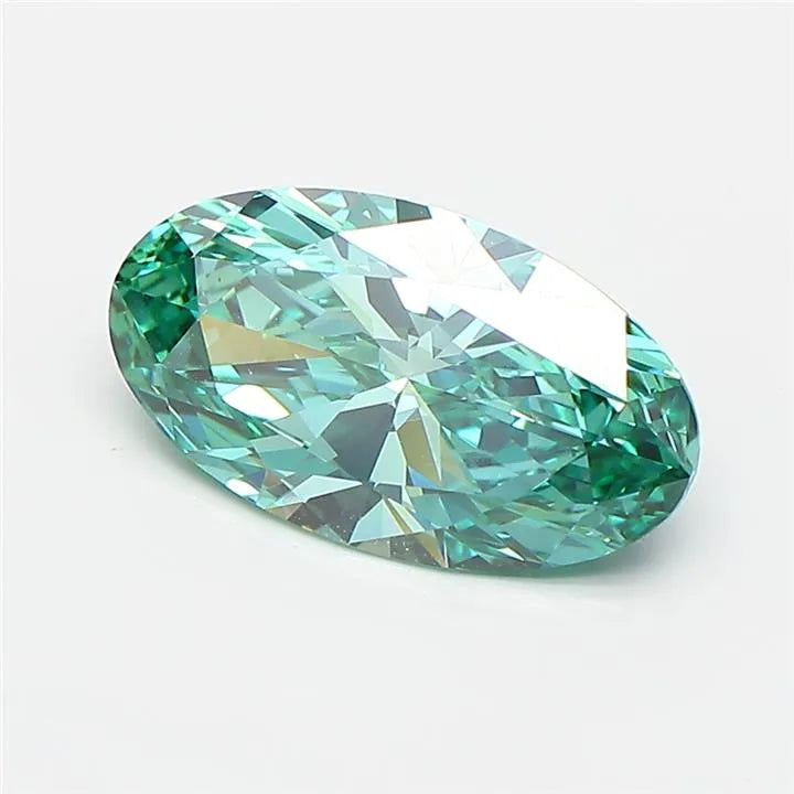 1.75ct Oval Lab Grown Diamond (Colour Fancy Vivid Green, Clarity VS1, IGI Certified)