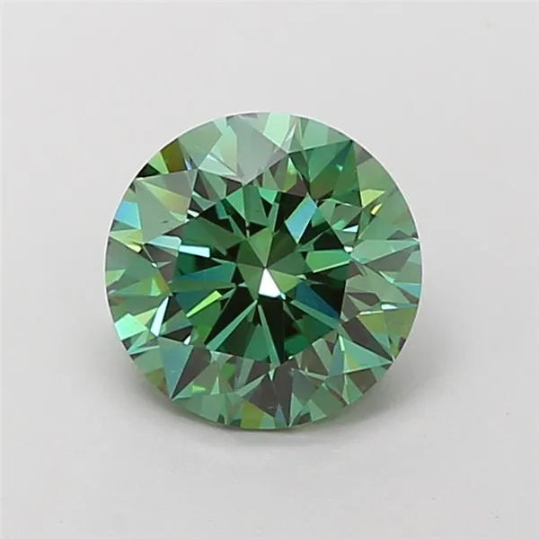 1.75ct Round Lab Grown Diamond (Colour Fancy Vivid Green, Clarity VVS2, Cut ID, IGI Certified)