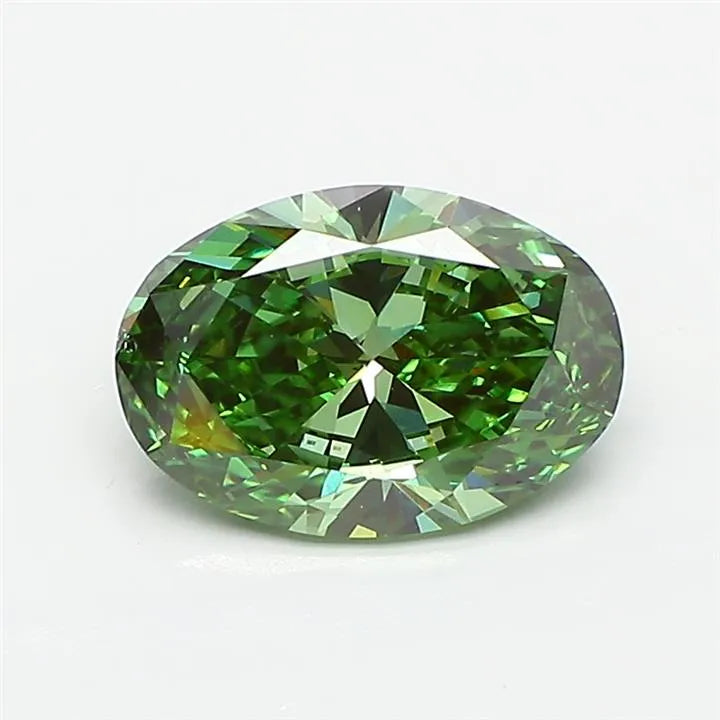 1.76ct Oval Lab Grown Diamond (Colour Fancy Vivid Green, Clarity VS2, IGI Certified)
