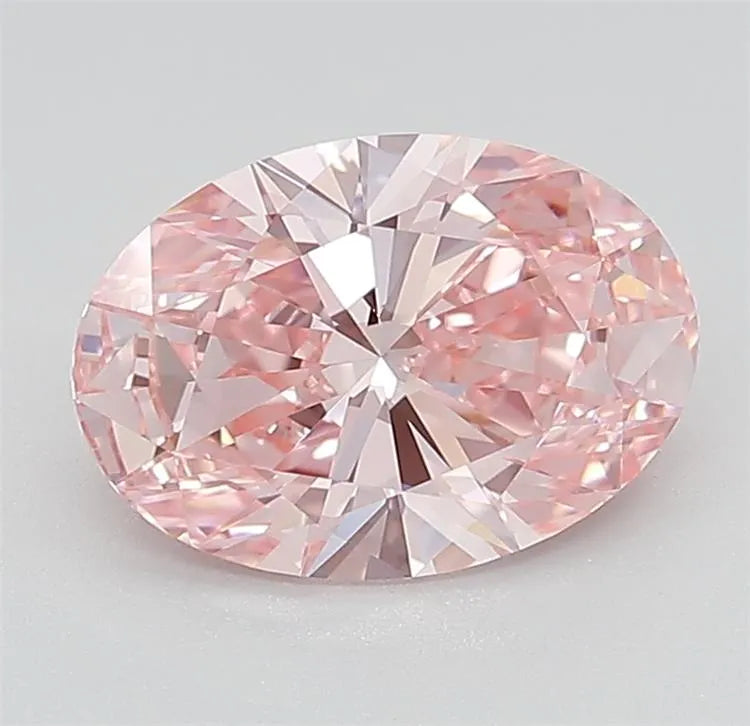 1.76ct Oval Lab Grown Diamond (Colour Fancy Vivid Pink, Clarity IF, Cut EX, IGI Certified)