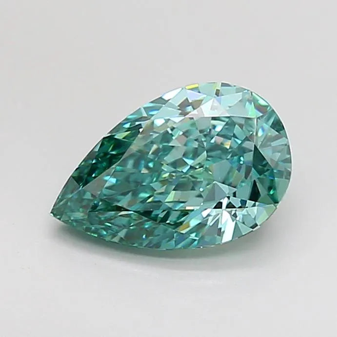 1.76ct Pear Lab Grown Diamond (Colour Fancy Vivid Green, Clarity VVS1, IGI Certified)
