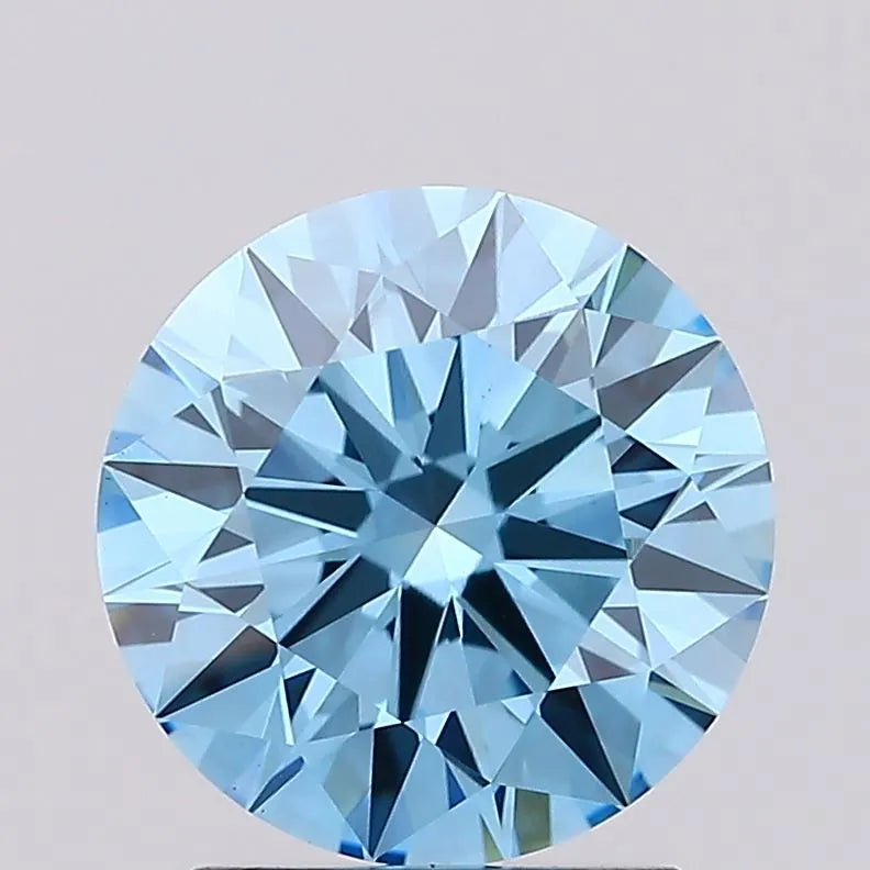 1.77ct Round Lab Grown Diamond (Colour Fancy Vivid Blue, Clarity VS1, Cut ID, IGI Certified)
