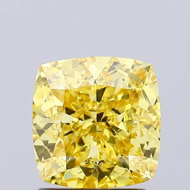 1.79ct Cushion brilliant Lab Grown Diamond (Colour Fancy Vivid Yellow, Clarity VS1, IGI Certified)