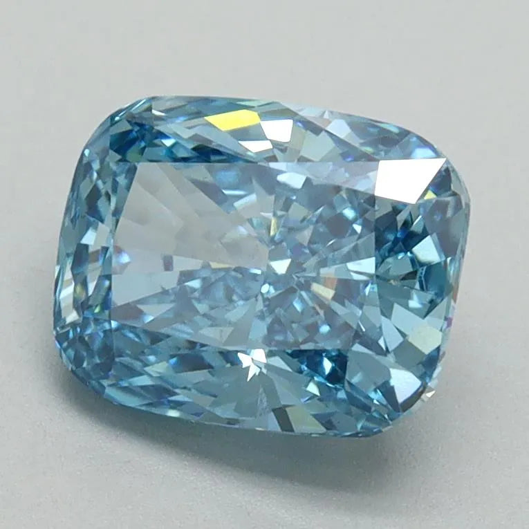 1.80ct Cushion brilliant Lab Grown Diamond (Colour Fancy Vivid Blue, Clarity VS2, IGI Certified)