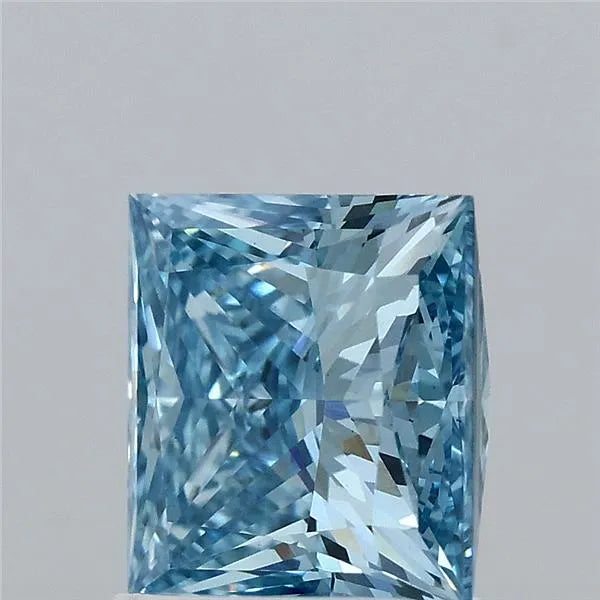 1.80ct Princess Lab Grown Diamond (Colour Fancy Vivid Blue, Clarity VS1, IGI Certified)