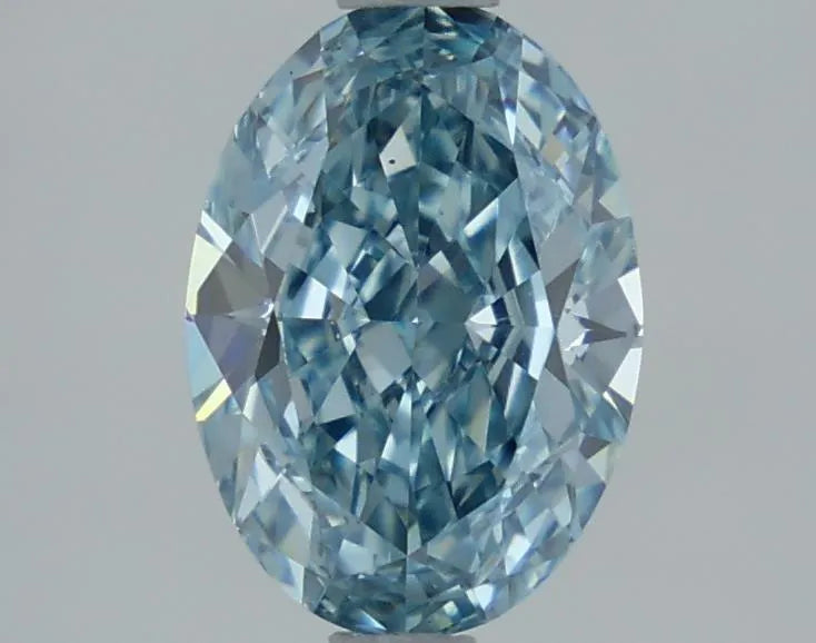 1.81ct Oval Lab Grown Diamond (Colour Fancy Vivid Blue, Clarity VVS2, IGI Certified)