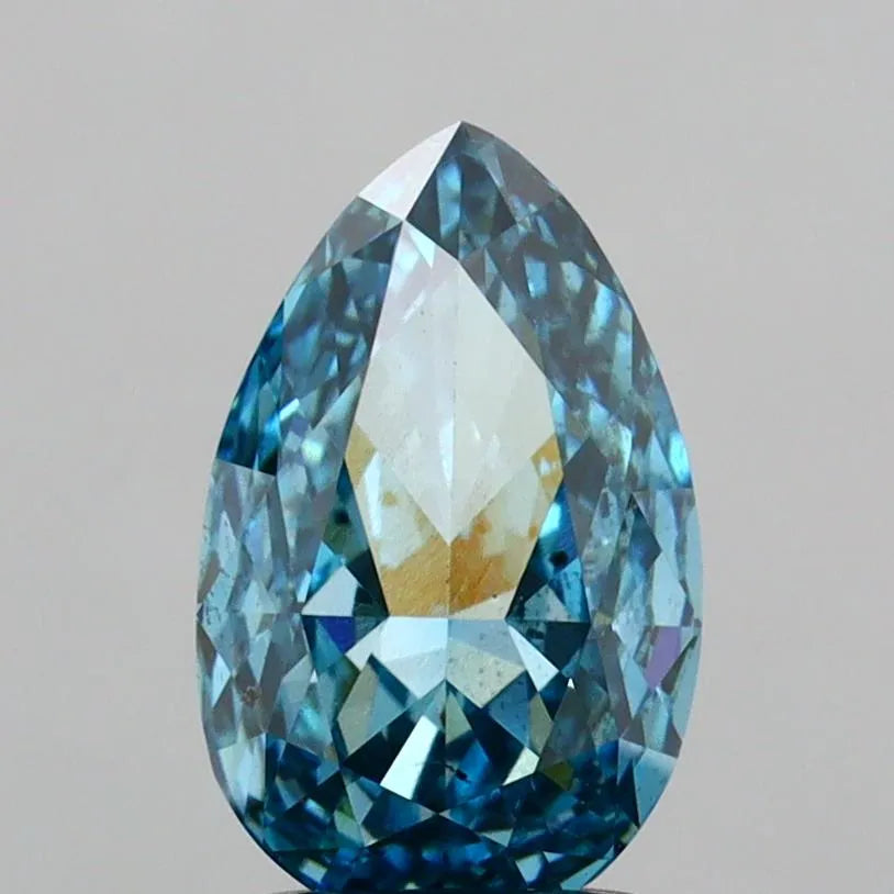 1.82ct Pear Lab Grown Diamond (Colour Fancy Vivid Blue, Clarity VS2, IGI Certified)