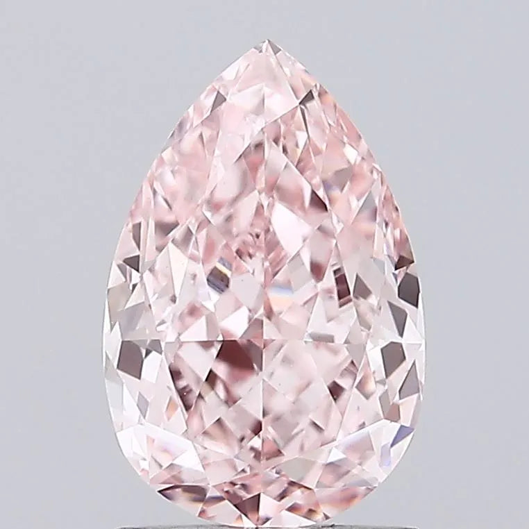 1.82ct Pear Lab Grown Diamond (Colour Fancy Vivid Pink, Clarity VS2, IGI Certified)