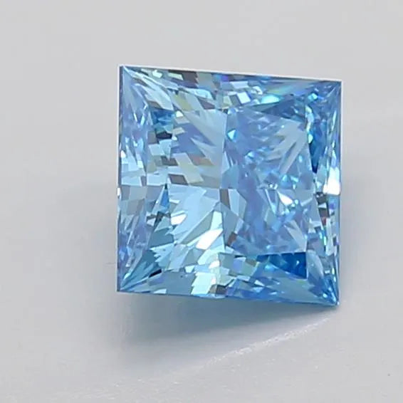 1.82ct Princess Lab Grown Diamond (Colour Fancy Vivid Blue, Clarity VS1, IGI Certified)