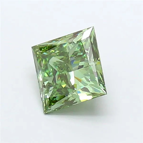 1.82ct Princess Lab Grown Diamond (Colour Fancy Vivid Green, Clarity VVS2, IGI Certified)