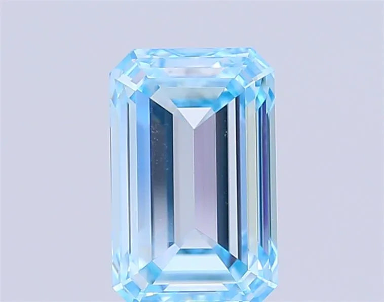 1.84ct Emerald Lab Grown Diamond (Colour Fancy Vivid Blue, Clarity VVS2, IGI Certified)