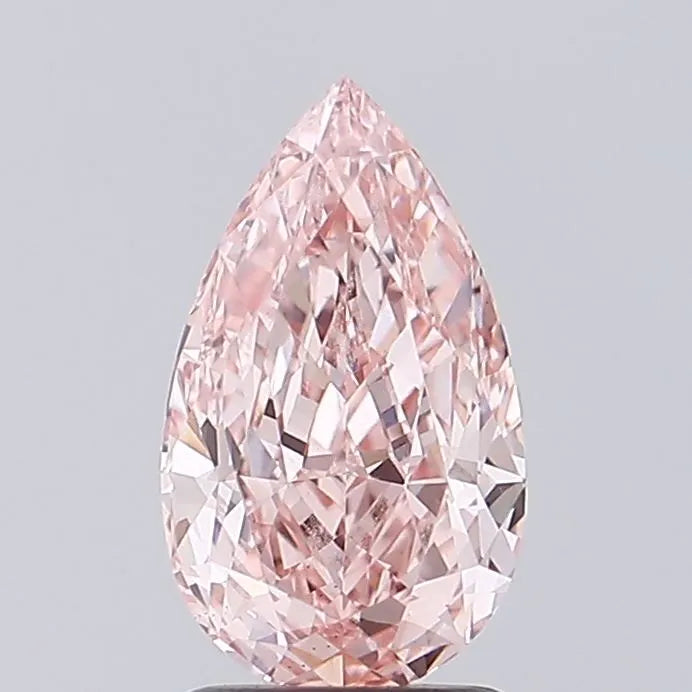 1.84ct Pear Lab Grown Diamond (Colour Fancy Vivid Pink, Clarity VVS2, IGI Certified)