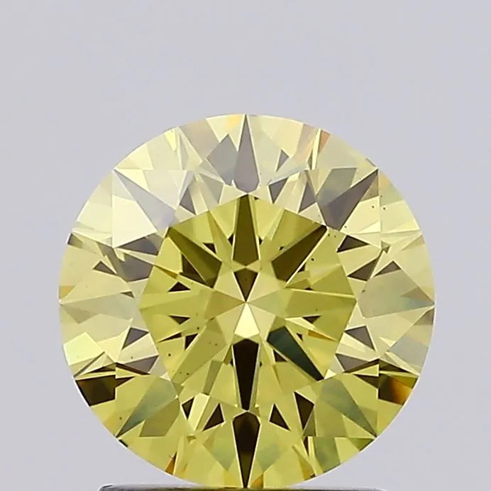 1.84ct Round Lab Grown Diamond (Colour Fancy Intense Yellow, Clarity VS2, Cut ID, IGI Certified)