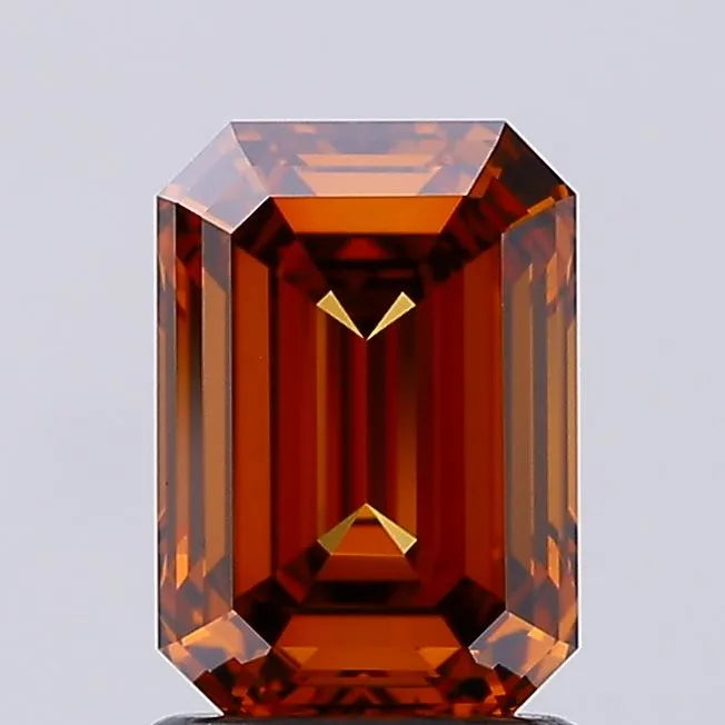 1.85ct Emerald Lab Grown Diamond (Colour Fancy Deep Orange, Clarity VVS2, IGI Certified)
