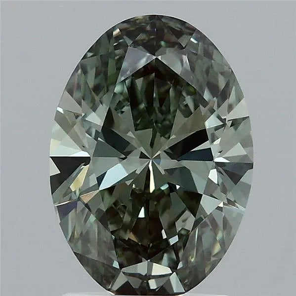 1.85ct Oval Lab Grown Diamond (Colour Fancy Intense Green, Clarity VVS2, IGI Certified)