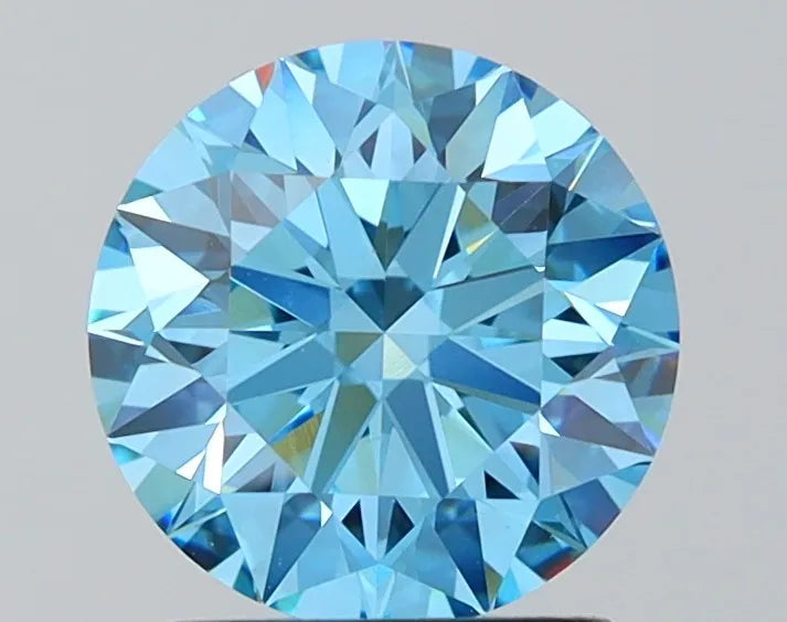 1.85ct Round Lab Grown Diamond (Colour Fancy Vivid Blue, Clarity VS1, Cut ID, IGI Certified)