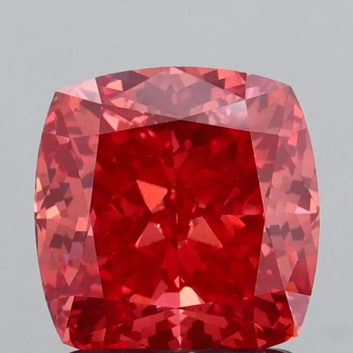 1.86ct Cushion modified Lab Grown Diamond (Colour Fancy Vivid Orangey Pink, Clarity VS1, IGI Certified)