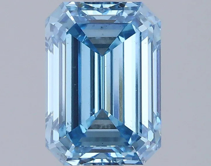 1.86ct Emerald Lab Grown Diamond (Colour Fancy Vivid Blue, Clarity VS2, IGI Certified)
