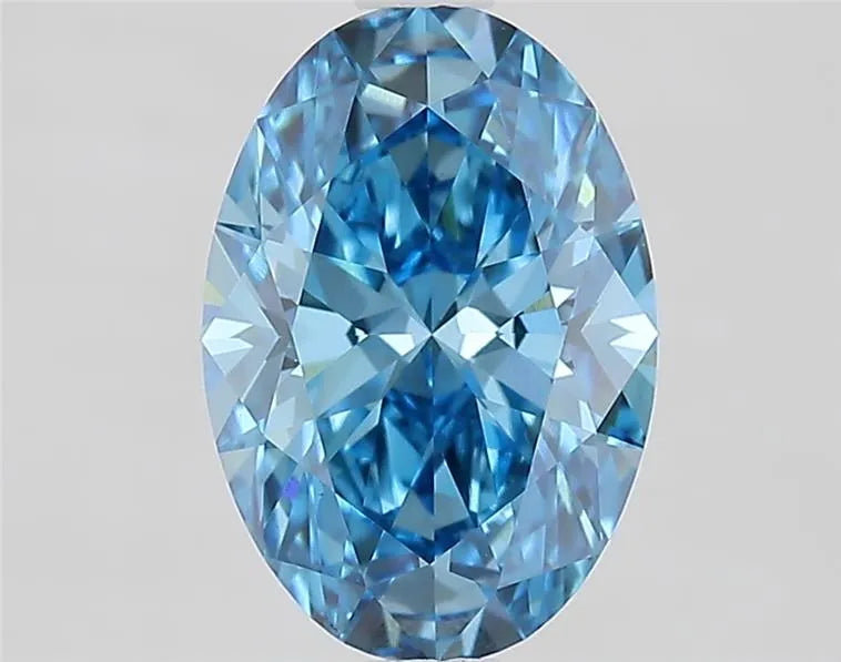 1.87ct Oval Lab Grown Diamond (Colour Fancy Vivid Blue, Clarity VS1, IGI Certified)