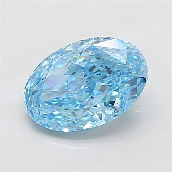 1.87ct Oval Lab Grown Diamond (Colour Fancy Vivid Blue, Clarity VS1, IGI Certified)