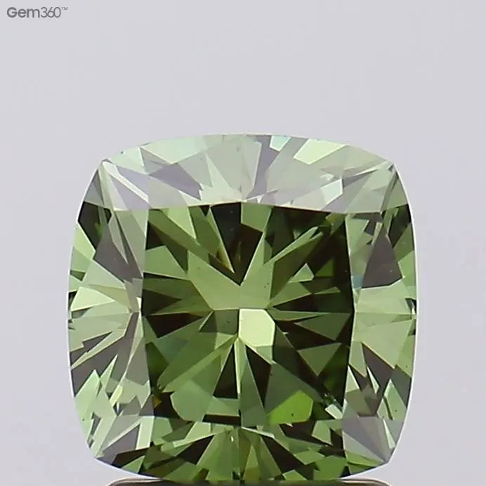 1.88ct Cushion modified Lab Grown Diamond (Colour Fancy Vivid Green, Clarity VS1, IGI Certified)