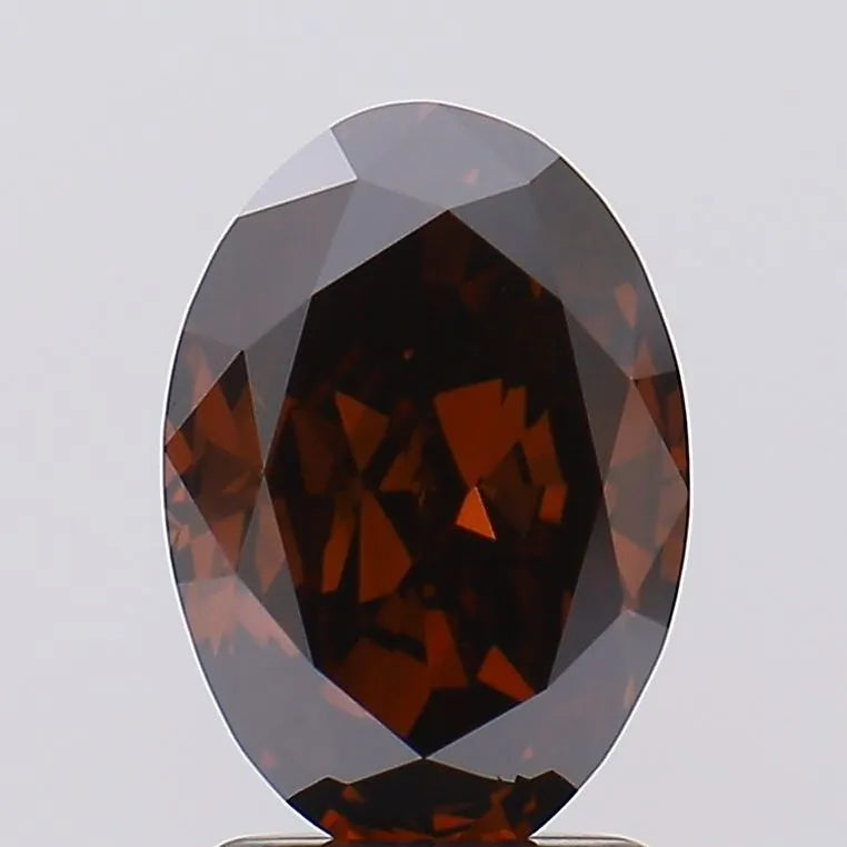 1.89ct Oval Lab Grown Diamond (Colour Fancy Deep Brown, Clarity VS1, IGI Certified)