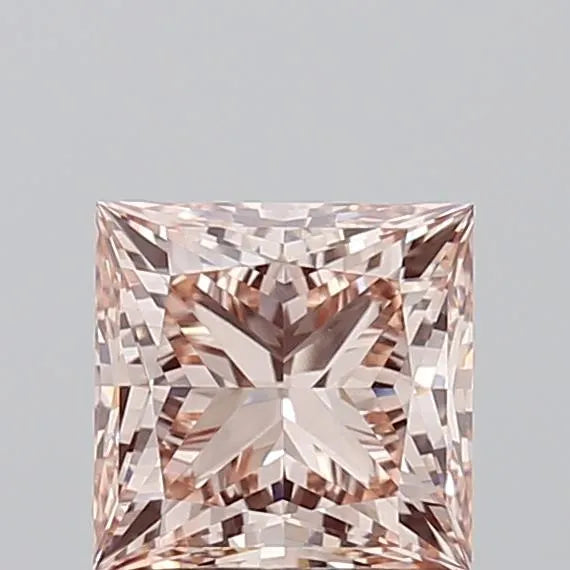 1.89ct Princess Lab Grown Diamond (Colour Fancy Pink Brown, Clarity VVS2, IGI Certified)