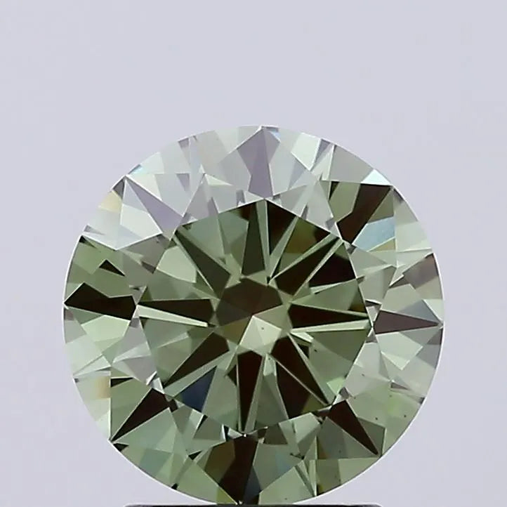 1.90ct Round Lab Grown Diamond (Colour Fancy Vivid Green, Clarity VS1, Cut ID, IGI Certified)