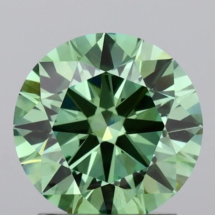 1.90ct Round Lab Grown Diamond (Colour Fancy Vivid Green, Clarity VS1, Cut ID, IGI Certified)