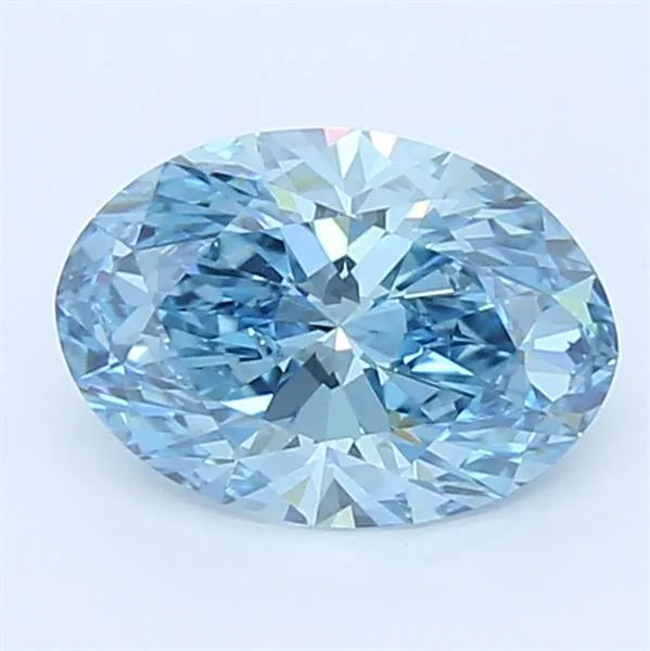 1.91ct Oval Lab Grown Diamond (Colour Fancy Vivid Blue, Clarity VS1, IGI Certified)