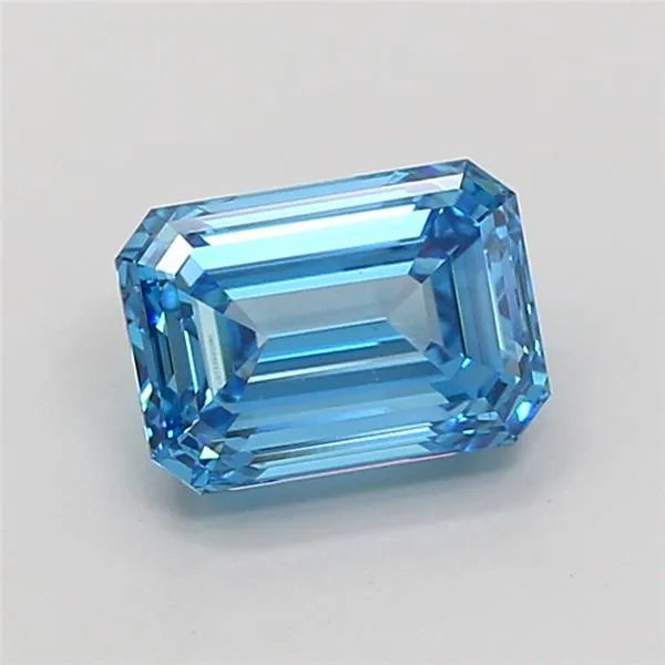 1.92ct Emerald Lab Grown Diamond (Colour Fancy Vivid Blue, Clarity VS1, IGI Certified)