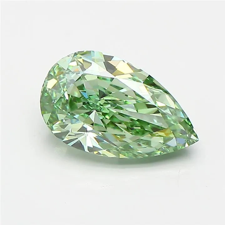 1.92ct Pear Lab Grown Diamond (Colour Fancy Vivid Green, Clarity VVS1, IGI Certified)
