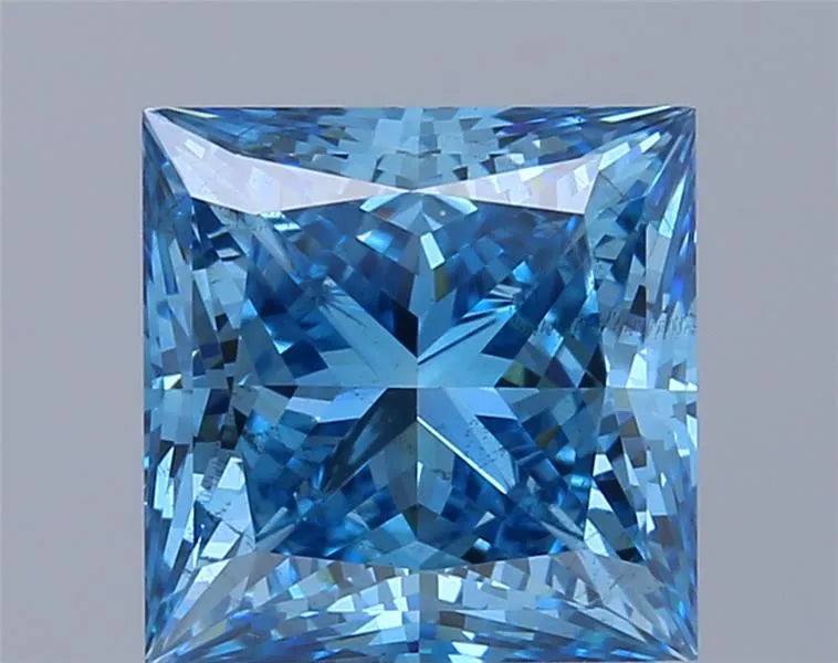 1.92ct Princess Lab Grown Diamond (Colour Fancy Vivid Blue, Clarity SI1, IGI Certified)