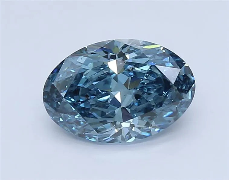 1.93ct Oval Lab Grown Diamond (Colour Fancy Vivid Blue, Clarity SI1, IGI Certified)