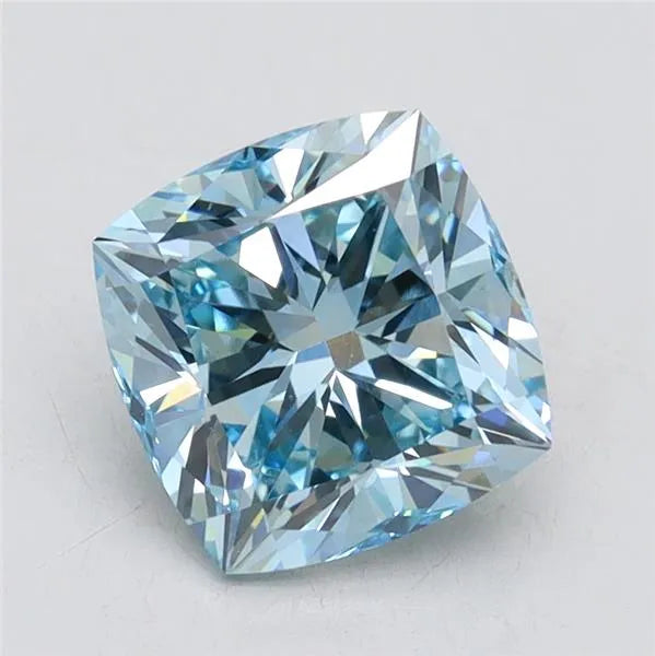 1.95ct Cushion brilliant Lab Grown Diamond (Colour Fancy Vivid Blue, Clarity VS2, IGI Certified)