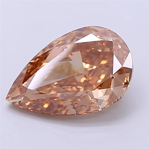 1.96ct Pear Lab Grown Diamond (Colour Fancy Brown, Clarity VVS2, IGI Certified)