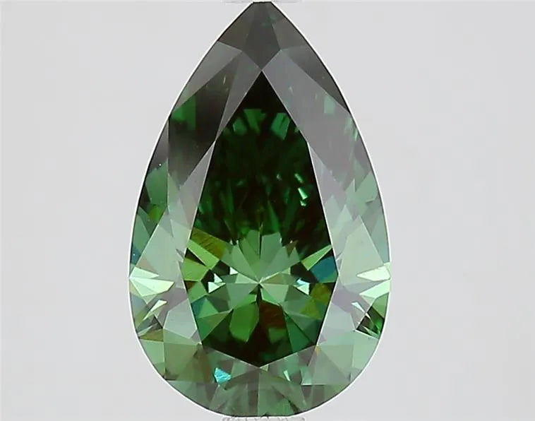 1.96ct Pear Lab Grown Diamond (Colour Fancy Vivid Green, Clarity VS1, IGI Certified)