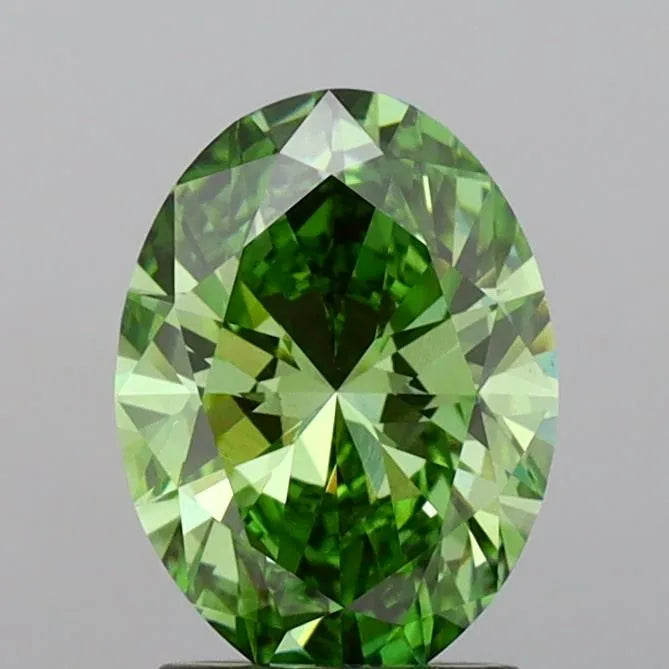 1.97ct Oval Lab Grown Diamond (Colour Fancy Vivid Green, Clarity VS1, IGI Certified)
